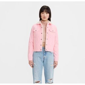CORDUROY SHERPA TRUCKER JACKET Barbie pink